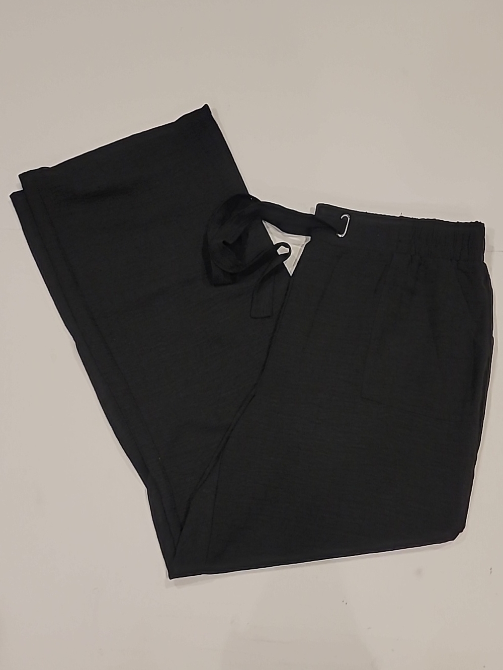 Chloe + Jasmine Black Wide Leg Drawstring Pants Large - Picture 7 of 13